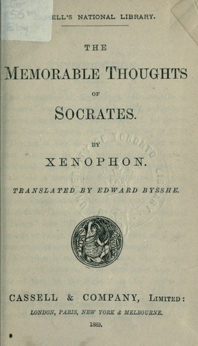 The memorable thoughts of Socrates (1889, Cassell)