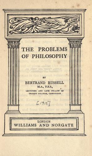 The problems of philosophy (1912, Williams & Norgate)