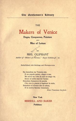 The makers of Venice (1890, Merrill and Baker)