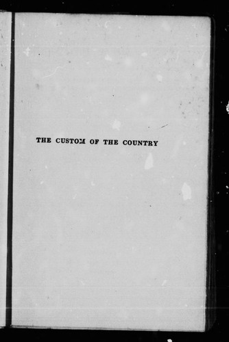 The custom of the country (1913, McLeod & Allen)