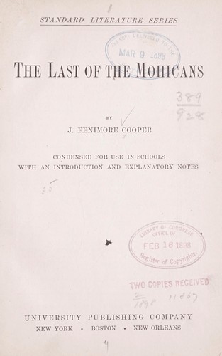 The last of the Mohicans. (1898, University publishing company)